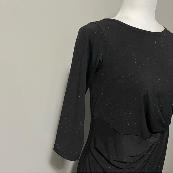 Sympli Side Twist Black Sparkle Fitted Dress - Picture 8 of 15